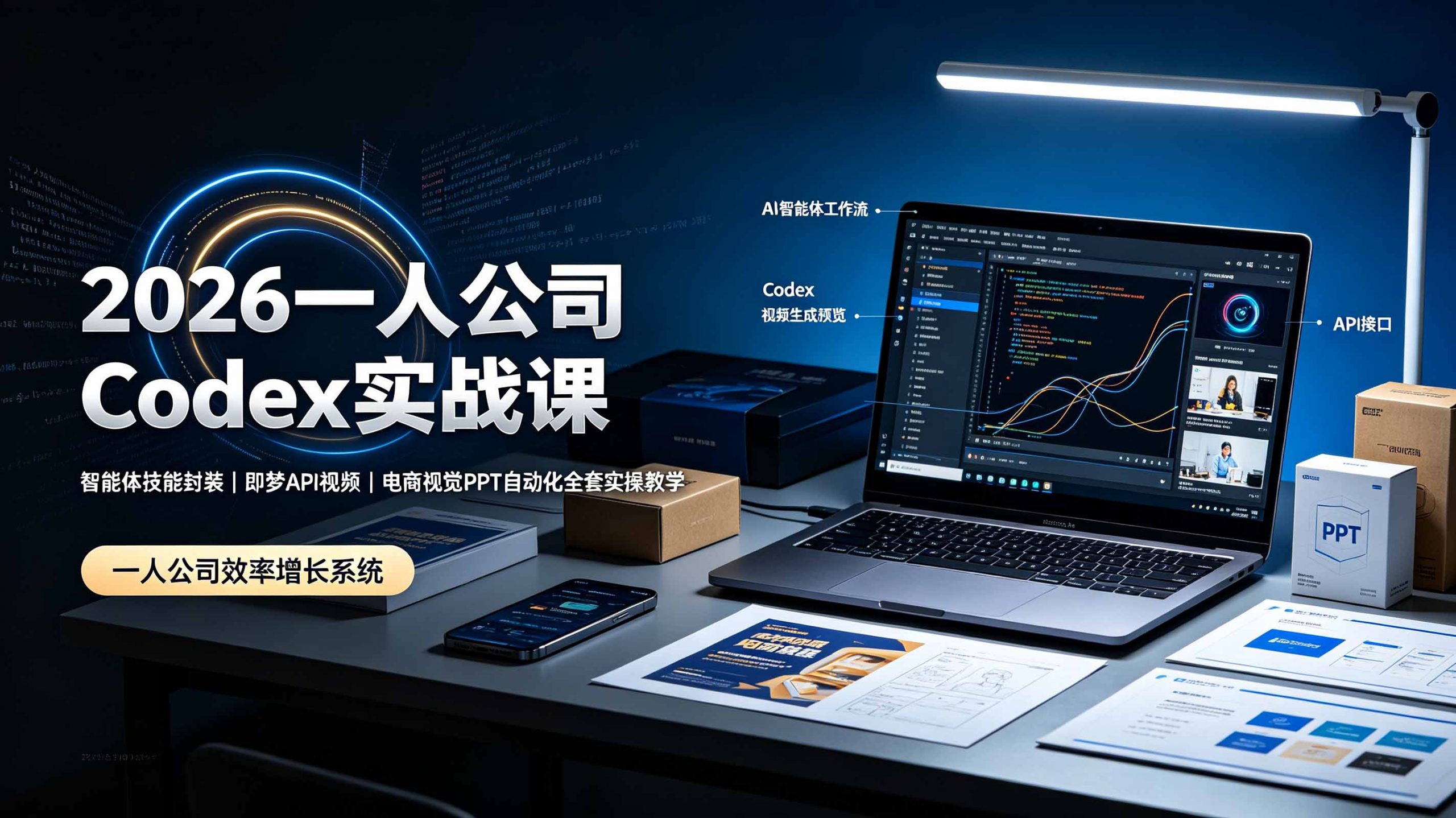 2026一人公司Codex实战课◆智能体技能封装|即梦API视频|电商视觉PPT自动化全套实操教学-大象聊项目