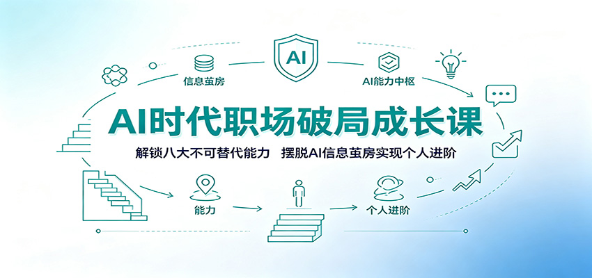 AI时代职场破局成长课：解锁八大不可替代能力，摆脱AI信息茧房实现个人进阶-大象聊项目