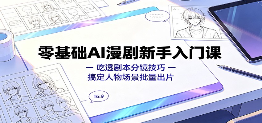 零基础AI漫剧新手入门课：吃透剧本分镜技巧，搞定人物场景批量出片-大象聊项目
