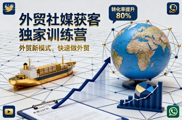 外贸社媒获客独家训练营，外贸新模式，快速做外贸(更新26年07月27日)-大象聊项目