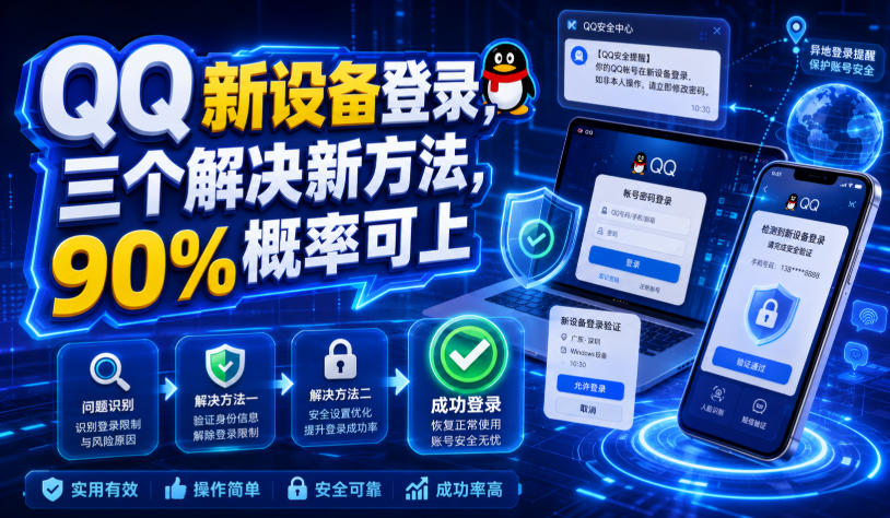 QQ新设备登录，三个解决新方法，90%概率可上-大象聊项目