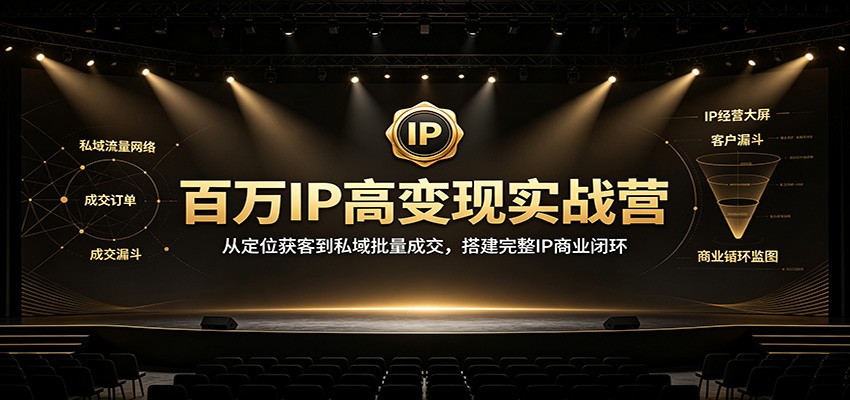 百万IP高变现实战营：从定位获客到私域批量成交，搭建完整IP商业闭环-大象聊项目