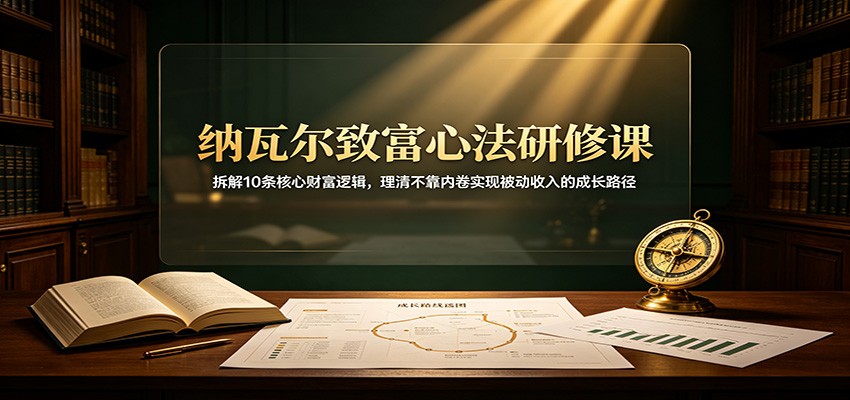 纳瓦尔致富心法研修课：拆解10条核心财富逻辑，理清不靠内卷实现被动收入的成长路径-大象聊项目
