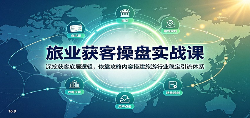 旅业获客操盘实战课：深挖获客底层逻辑，依靠攻略内容搭建旅游行业稳定引流体系-大象聊项目