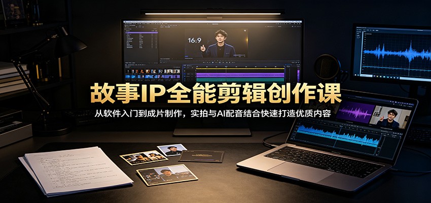 故事IP全能剪辑创作课：从软件入门到成片制作，实拍与AI配音结合快速打造优质内容-大象聊项目