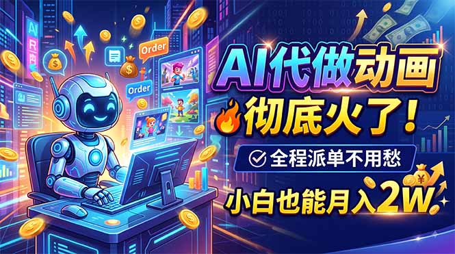 AI代做动画，彻底火了！全程派单不用愁，小白也能月入2W-大象聊项目