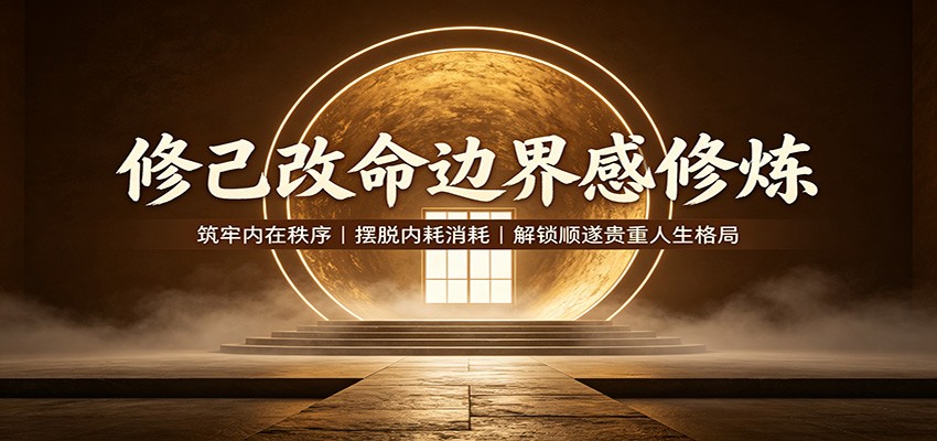 修己改命边界感修炼：筑牢内在秩序，摆脱内耗消耗，解锁顺遂贵重人生格局-大象聊项目