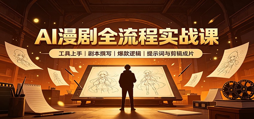 AI漫剧全流程实战课：工具上手、剧本撰写、爆款逻辑、提示词与剪辑成片-大象聊项目