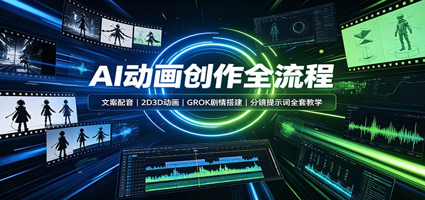 AI动画创作全流程：文案配音，2D3D动画，GROK剧情搭建，分镜提示词全套教学-大象聊项目