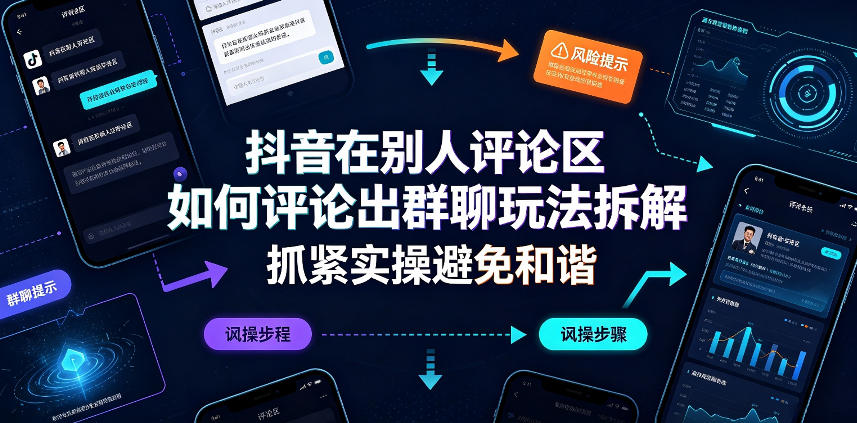 抖音在别人评论区如何评论出群聊玩法拆解，抓紧实操避免和谐-大象聊项目