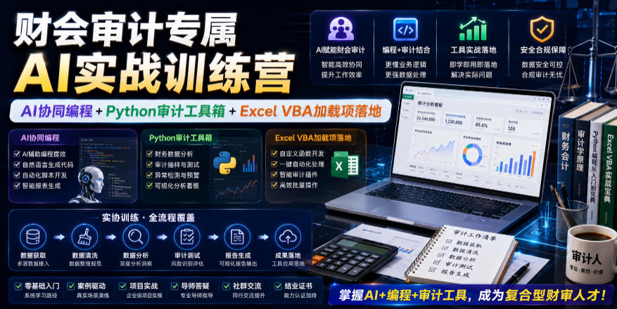 财会审计专属AI实战训练营｜AI协同编程+Python审计工具箱+Excel VBA加载项落地(更新0816)-大象聊项目