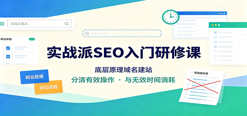 实战派SEO入门研修课：底层原理域名建站，分清有效操作与无效时间消耗-大象聊项目