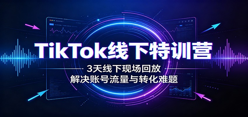 TikTok线下特训营：3天线下现场回放，解决账号流量与转化难题-大象聊项目