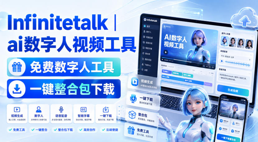 Infinitetalk丨ai数字人视频工具，免费数字人工具，一键整合包下载-大象聊项目