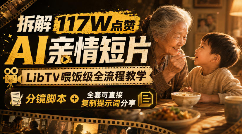 拆解117W点赞AI亲情短片，LibTV喂饭级全流程教学，分镜脚本+全套可直接复制提示词分享-大象聊项目