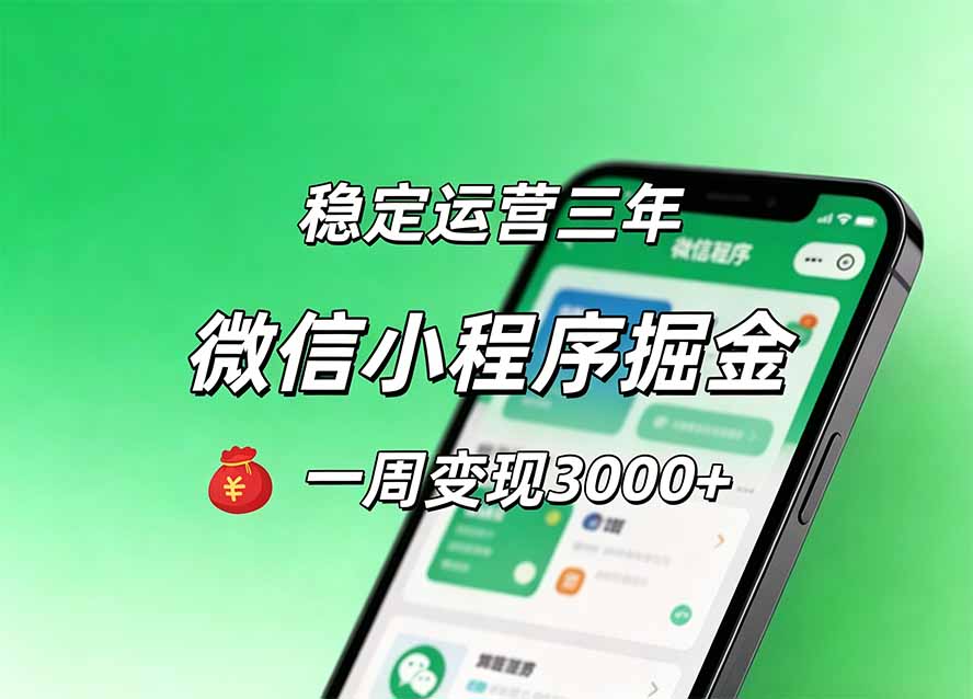 月收益稳定1W+的微信小程序，前期积累客户，后期躺平养老，小白轻松上手-大象聊项目