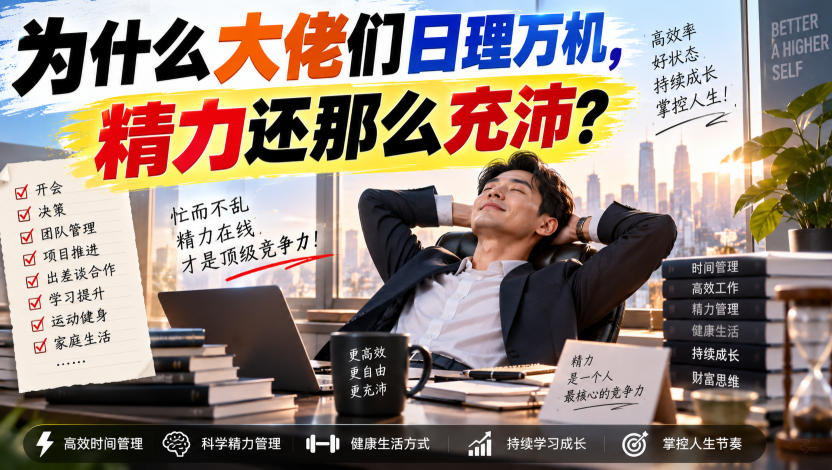 付费文章：为什么大佬们日理万机，精力还那么充沛？-大象聊项目