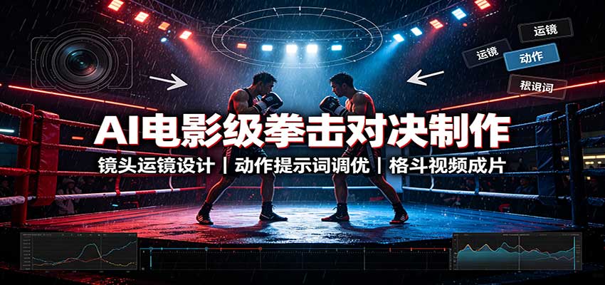 AI电影级拳击对决制作：镜头运镜设计，动作提示词调优，格斗视频成片-大象聊项目