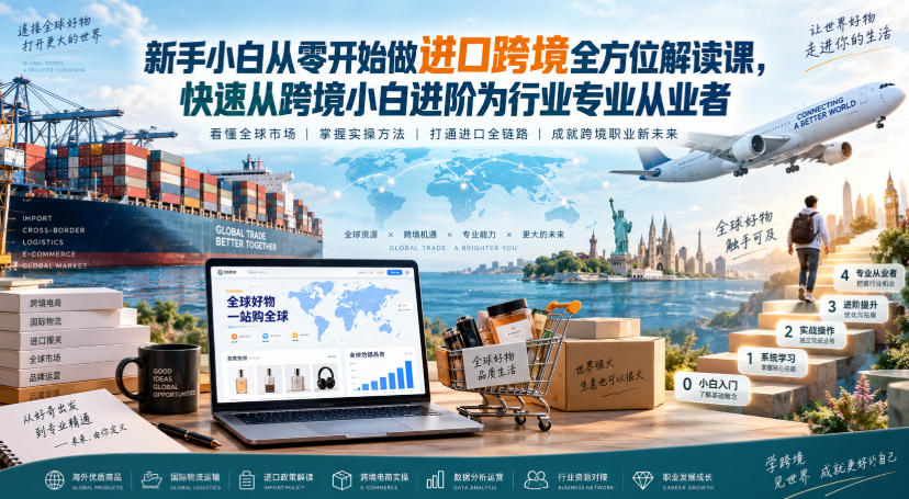 新手小白从零开始做进口跨境全方位解读课，快速从跨境小白进阶为行业专业从业者-大象聊项目