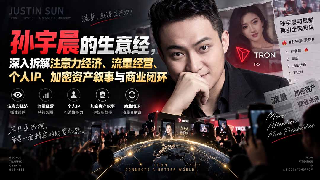 某星球精华文章——孙宇晨的生意经，深入拆解注意力经济、流量经营、个人IP、加密资产叙事与商业闭环-大象聊项目