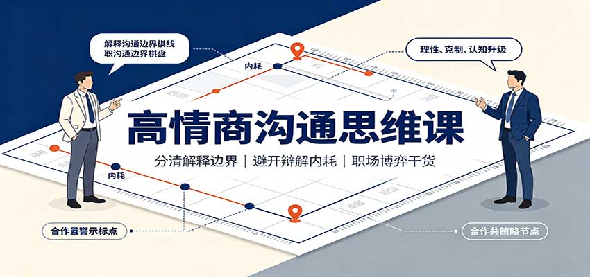 高情商沟通思维课：分清解释边界，避开辩解内耗，职场博弈干货-大象聊项目