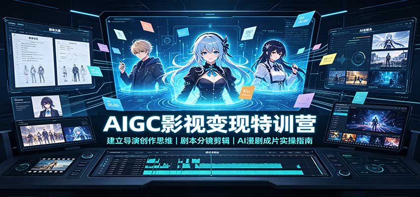 AIGC影视变现特训营：建立导演创作思维，剧本分镜剪辑，AI漫剧成片实操指南-大象聊项目