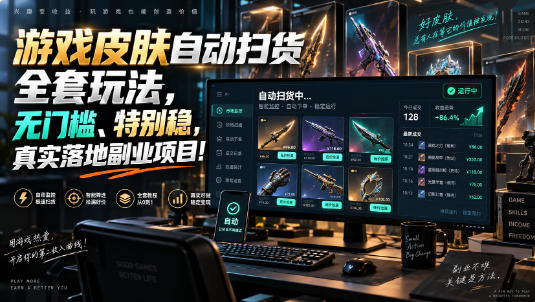 游戏皮肤自动扫货全套玩法，无门槛、特别稳，真实落地副业项目！【揭秘】-大象聊项目