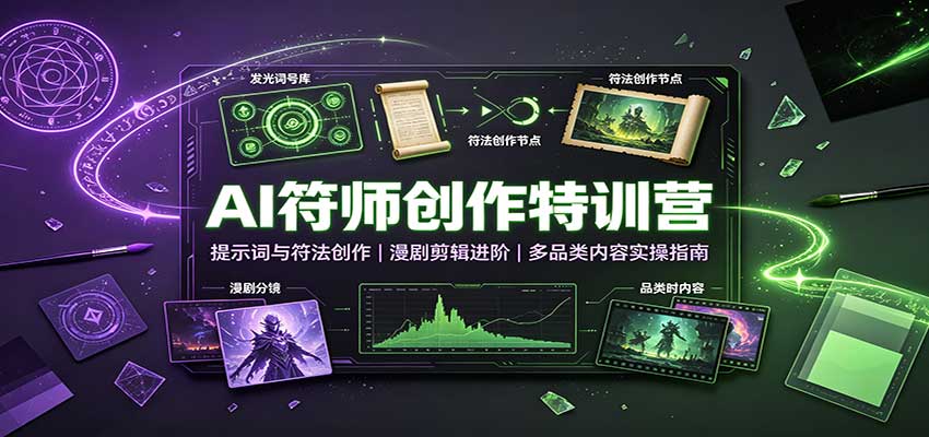 AI符师创作特训营：提示词与符法创作，漫剧剪辑进阶，多品类内容实操指南-大象聊项目
