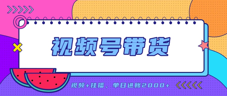 日入2000+的副业，视频号带货，一部手机改写人生篇章，无需投资-大象聊项目
