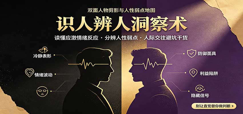 识人辨人终极心法：读懂应激情绪反应，分辨人性弱点，人际交往避坑干货-大象聊项目