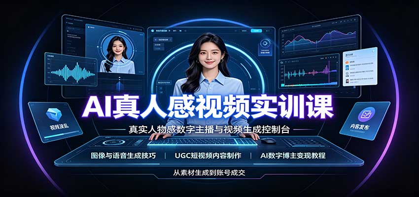 AI真人感视频实训课：图像语音生成，UGC内容制作，AI数字博主变现教程-大象聊项目