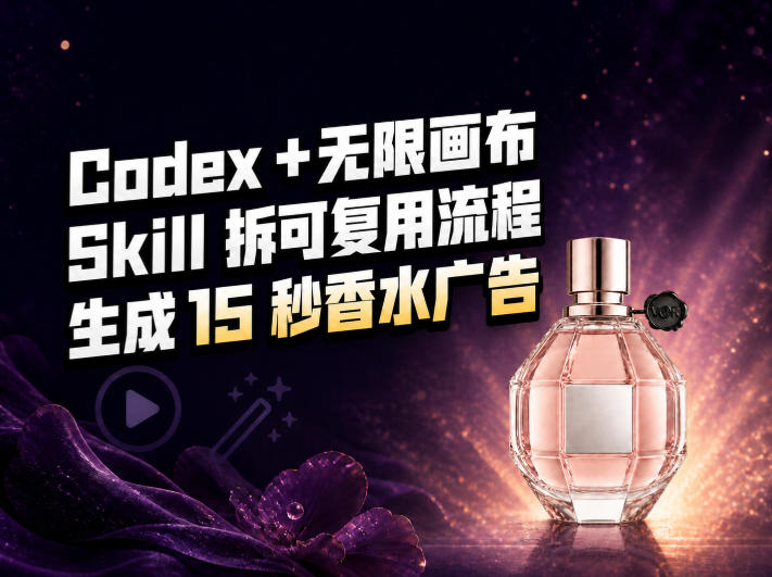 我把Amazon香水视频拆成Codex Skill：无限画布负责最后15秒-大象聊项目