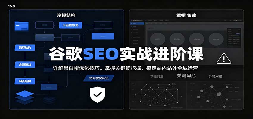 2026谷歌SEO实战进阶课：详解黑白帽优化技巧，掌握关键词挖掘，搞定站内站外全域运营-大象聊项目