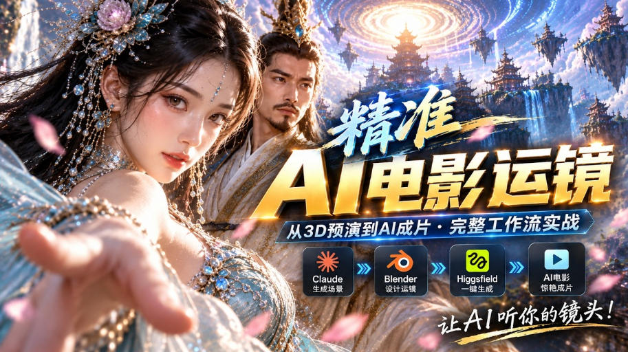 AI视频终于能精准运镜了！Claude+Blender+Higgsfield免费插件实测-大象聊项目