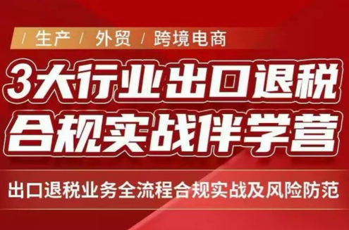 王老师·《生产+外贸+跨境电商企业》出口退税陪跑营-大象聊项目