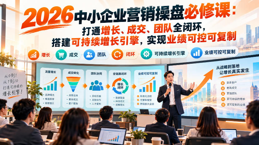 2026中小企业营销操盘必修课：打通增长、成交、团队全闭环，搭建可持续增长引擎，实现业绩可控可复制-大象聊项目