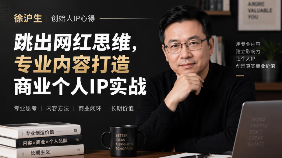徐沪生创始人IP心得｜跳出网红思维，专业内容打造商业个人IP实战【文档】-大象聊项目