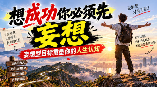 付费文章：想成功你必须先妄想，妄想型目标重塑你的人生认知-大象聊项目