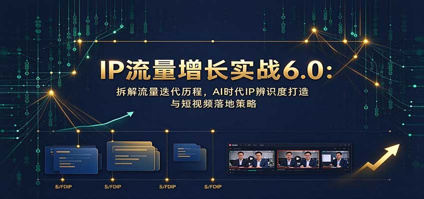 IP流量增长实战6.0：拆解流量迭代历程，AI时代IP辨识度打造与短视频落地策略-大象聊项目