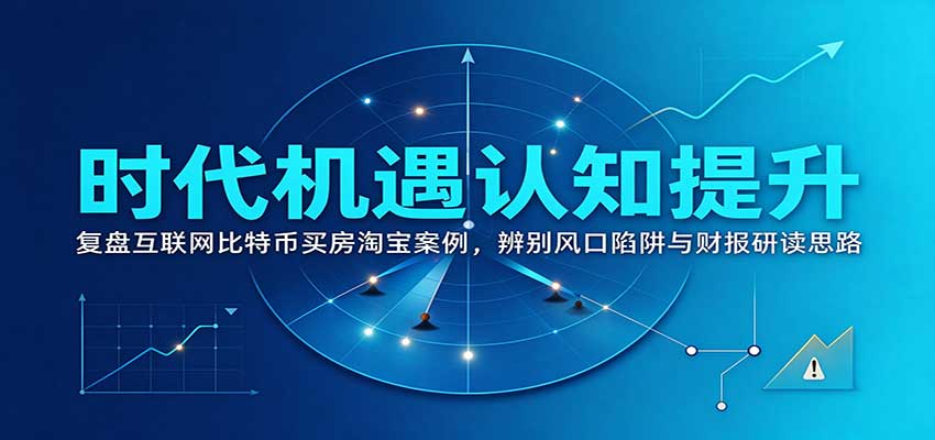 时代机遇认知提升：复盘互联网比特币买房淘宝案例，辨别风口陷阱与财报研读思路-大象聊项目