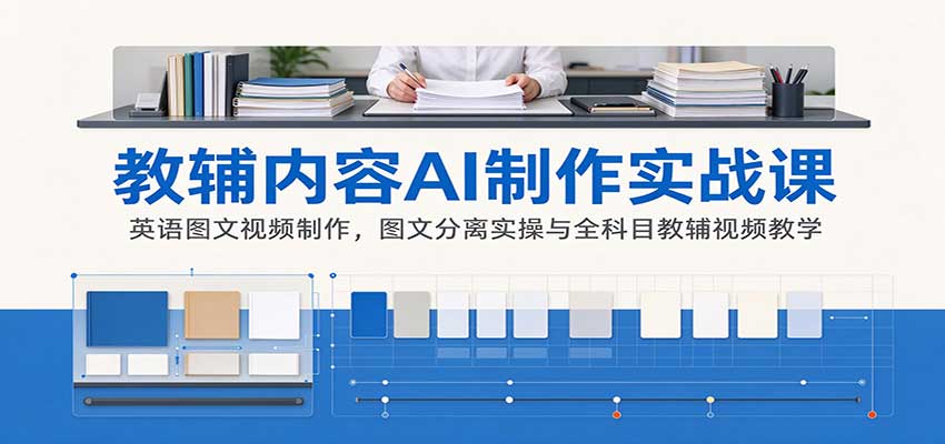 AI制作教辅内容实战课：英语图文视频制作，图文分离实操与全科目教辅视频教学-大象聊项目