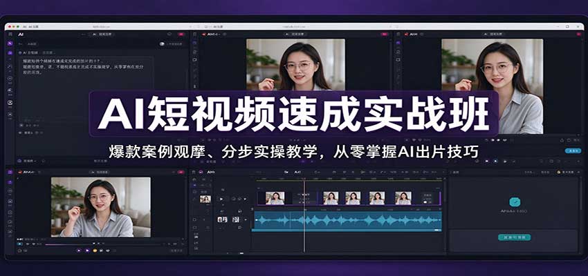 AI短视频速成实战班：爆款案例观摩、分步实操教学，从零掌握AI出片技巧-大象聊项目