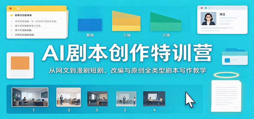 AI剧本创作特训营：从网文到漫剧短剧，改编与原创全类型剧本写作教学-大象聊项目