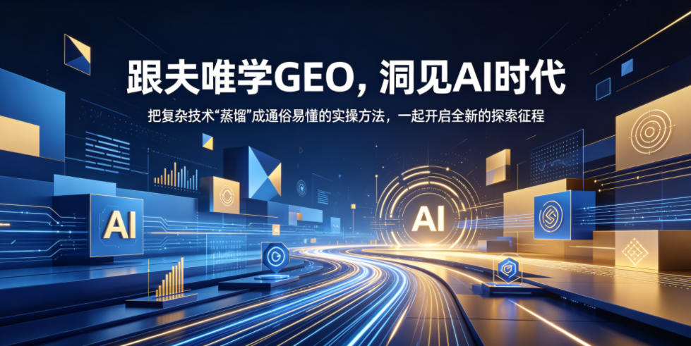 跟夫唯学GEO，洞见AI时代，把复杂技术“蒸馏”成通俗易懂的实操方法，一起开启全新的探索征程(更新26年10月)-大象聊项目