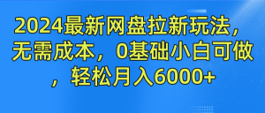 2024最新网盘拉新玩法，无需成本，0基础小白可做，轻松月入6000+-大象聊项目