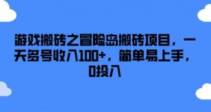 游戏搬砖之冒险岛搬砖项目，一天多号收入100+，简单易上手，0投入【揭秘】-大象聊项目
