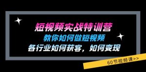 （11729期）短视频实战特训营：教你如何做短视频，各行业如何获客，如何变现 (60节)-大象聊项目