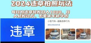 （11743期）2024违章拍照新玩法，推广躺赚+拍照赚钱双模式，日入1000+-大象聊项目
