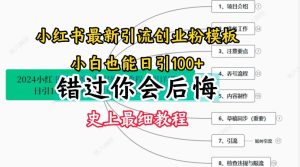 2024小红书引流创业粉史上最细教程，手把手教你引流【揭秘】-大象聊项目