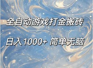 （11785期）全自动游戏打金搬砖，日入1000+简单无脑-大象聊项目